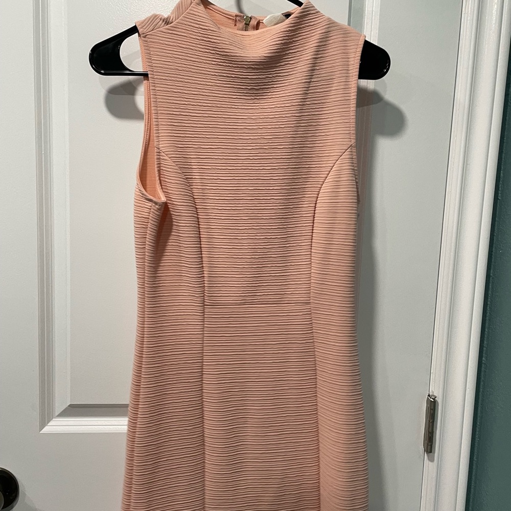 Pink cream , shirt sleeve dress .size large. Zips from back